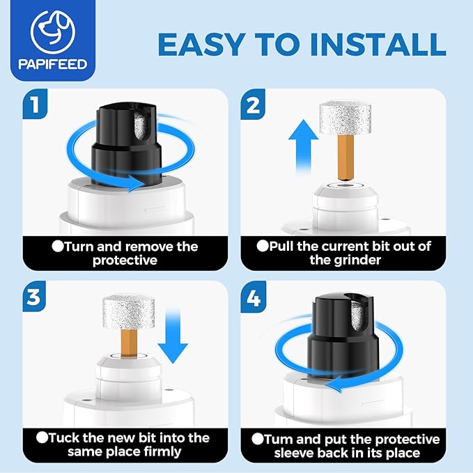 PAPIFFEED Dog Nail Clippers & Grinder with Manual Nail Clipper – Quiet 3-Speed Electric Dog Nail Trimmers with Dual LED, Rechargeable Pet Nail File for Dogs & Cats (White)