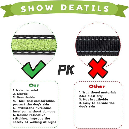 Xipebros No Pull Dog Harness with Reflective Adjustable,Stops Pets from Pulling and Choking On Walks for Medium Dogs, (Green, L)