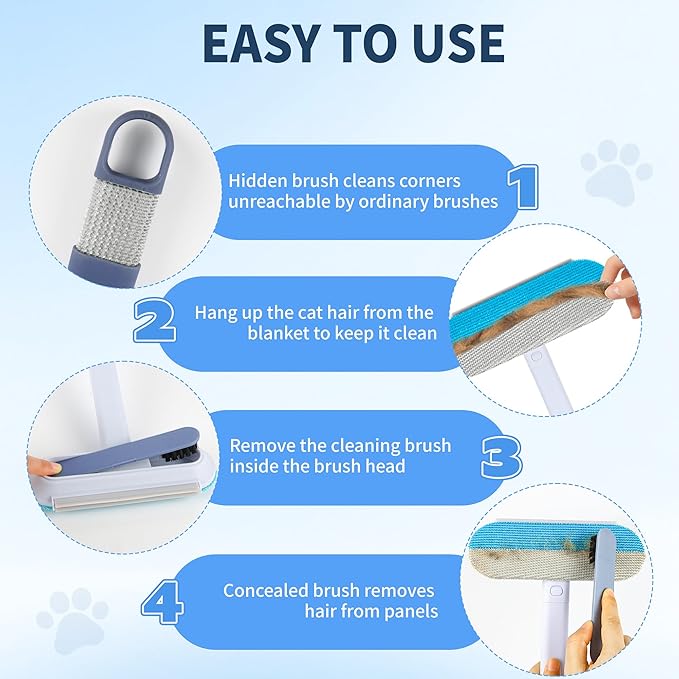 Multifunctional Pet Hair Remover for Furniture - 23.2 Inch, Reusable, Washable Effective Lint Cleaner Removal Tool for Dog and Cat Hair, Gentle on Couch, Carpet, Bedding, Clothes