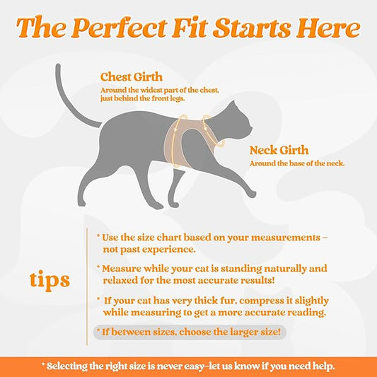 rabbitgoo Cat Harness and Leash Set for Walking Escape Proof, Adjustable Soft Kittens Vest with Reflective Strip for Cats, Comfortable Outdoor Vest,Light Orange,L