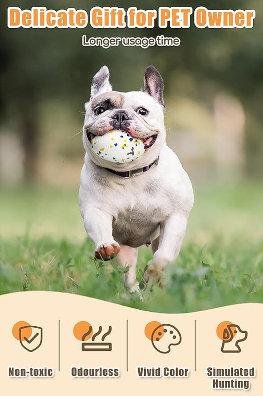 Moonorange 2Pcs Bone Dog Balls+Rugby Dog Toys for Aggressive Chewers, Indestructible Tennis Balls for Dogs (Bone+Rugby)