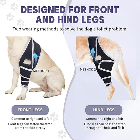Dog Knee Brace for Torn Acl Hind Leg,Adjustable Four-Legged Universal Dog Knee Brace with Metal Support Strip,Keeps Joints Stable&Relieve Joint Pain and Ligament Damage,Size L.