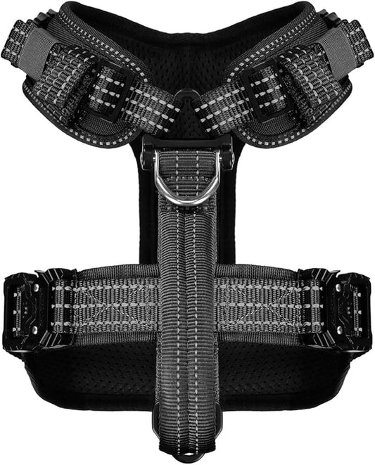 ICEFANG Dog Strap Harness with All-Metal Hardware,for Small Sized Dog,K9 Vest,Y-Shape Soft Padding,Adjustable Pet Harness,No-Pull Front Leash Clip (Small (Pack of 1), Black)