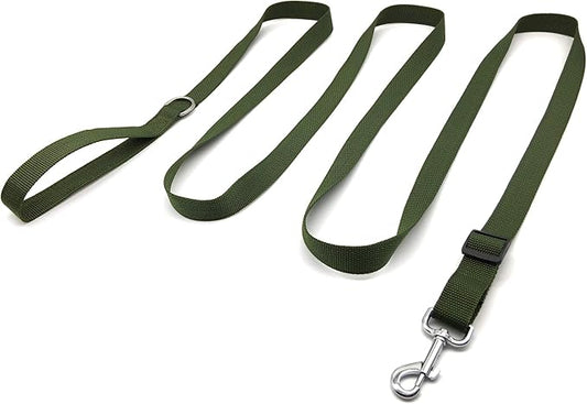 10FT Adjustable Dog Leash, Nylon Dog Leashes for Medium Large Dogs (Green)
