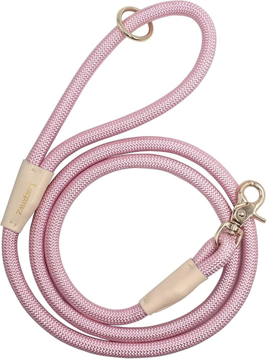 Lobster Snap Pet Leash 5FT, Special Strong Nylon Rope Dog Leash, Solid Color Rope Dog Lead for All Breeds(Pink, 5ft*10mm)