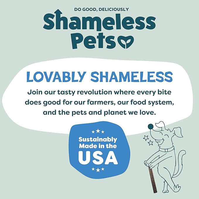 Shameless Pets Blueberry & Mint Dental Chews for Dogs, 32 Chews - Natural Dog Teeth Cleaning Treats with Fresh Breath Benefits | Grain-Free Dental Sticks for Small, Medium & Large Dogs