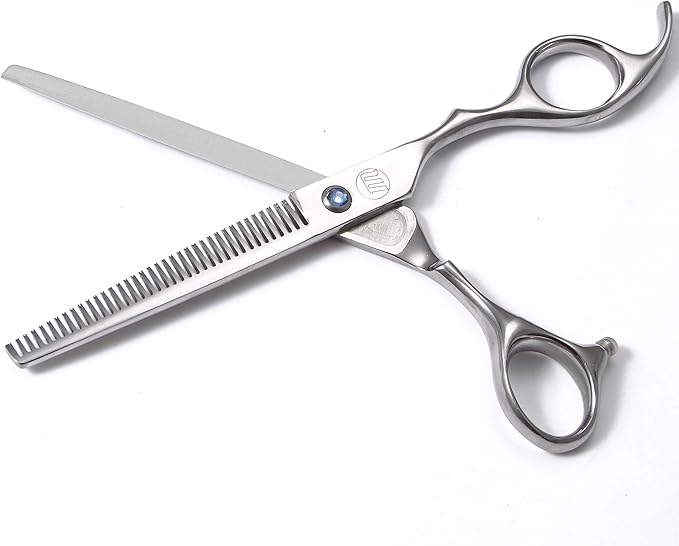 Professional Dog Scissors Set, 7 Inch/8 Inch Curved Chunkers & Thinning Shears with Grooming Comb