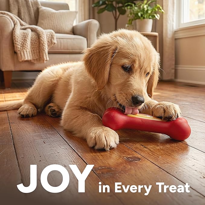 GoSports Pets PupsCream Frozen Dog Treat Holder - Dog Enrichment Fill and Freeze Bone Station - Helps Keep Dogs Busy
