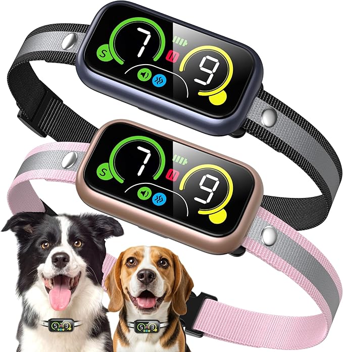 Dog Bark Collar Pro, Instant Bark Solution, Smart Anti Barking Device with 4 Correction Modes, Fast-Acting Barking Collar for for Large Medium Small Dogs 5-150lbs, Ideal for Home & Outdoor Use