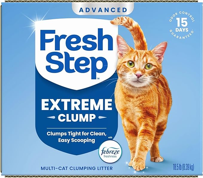 Fresh Step Advanced Extreme Clumping Litter with Febreze Freshness with Mountain Spring Scent, Fights Odor on Contact, 37 lbs. (2 x 18.5 lb. Box)