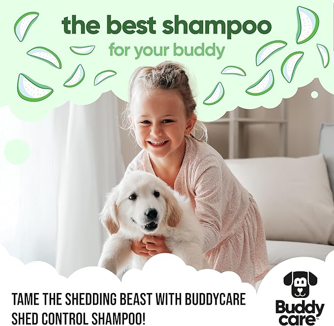 Shed Control Dog Shampoo by Buddycare | Aloe & Lemongrass Scented | with Aloe Vera and Pro Vitamin B5 (33.8oz)