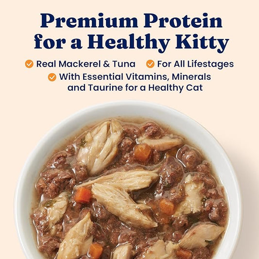 Solid Gold Five Oceans Holistic Grain Free Wet Cat Food, Mackeral & Tuna in Gravy, All Life Stages, 3oz Can, 24 Count (Packaging May Vary)