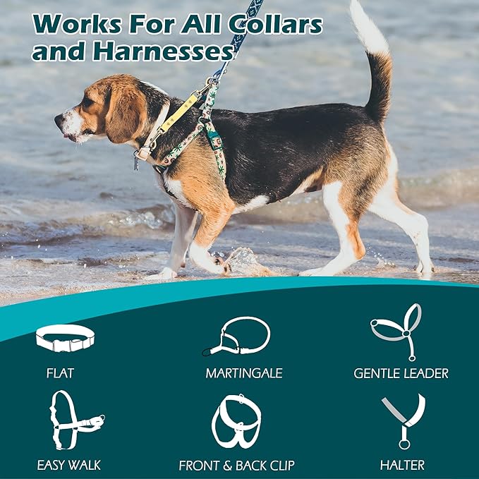 PetBonus Dog Collar Safety Clip, Waterproof Backup Safety Strap for Dog Harness to Prong Collar, Odor Proof Double Ended Clasp Leash Connector for Training Walking (Sand)