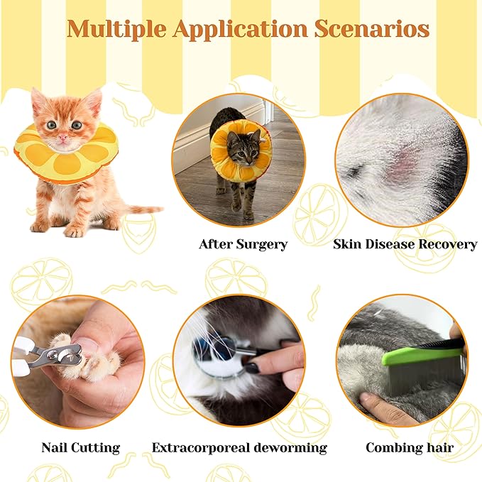 Jevnd Kitten Cones After Surgery 0-6 Months, Donut Extra Small Kitten Cone Collar Soft to Stop Licking Neck, Elizabethan Kittens e Collar for Recovery, xs Small Cat Cone Spray, Pet Soft Cone for Cats