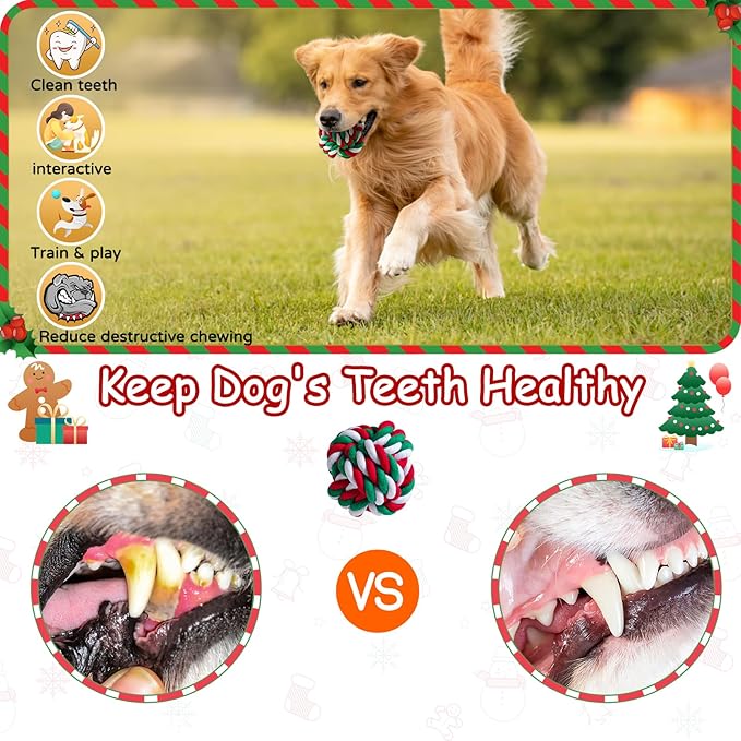 Aitmexcn Dog Rope Toys Set, 7 Pack Cotton Dog Toys for Large Dogs and Medium Small, Cute Interactive Squeaky Toy, Chewing Puppy Gaming Toy for Teeth Cleaning