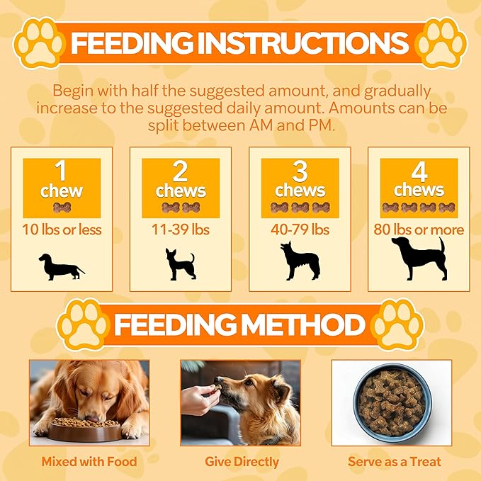 Probiotics for Dogs,6 Digestive Probiotics & 6 Enzymes for Gut Health,Digestion & Gut Support,Helps Diarrhea, Yeast Infection, Upset Stomach,Allergies & Immune System Suppor-300Chews