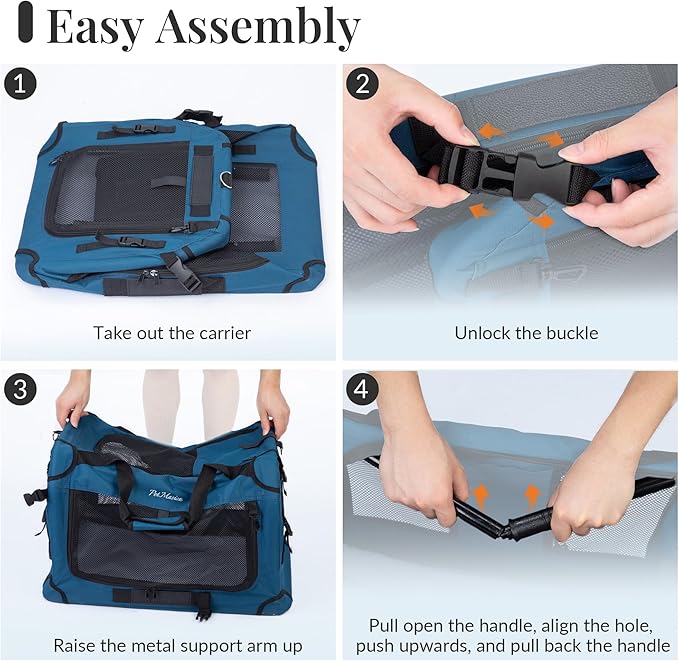 PetMasion Extra Large Cat Carrier for 2 Cats, Collapsible Soft Sided Pet XL Crate for Large Mudium Big Cat 20lbs+, Car Travel Portable Bag for Long Trips Ride 24"x16.5"x16.5"