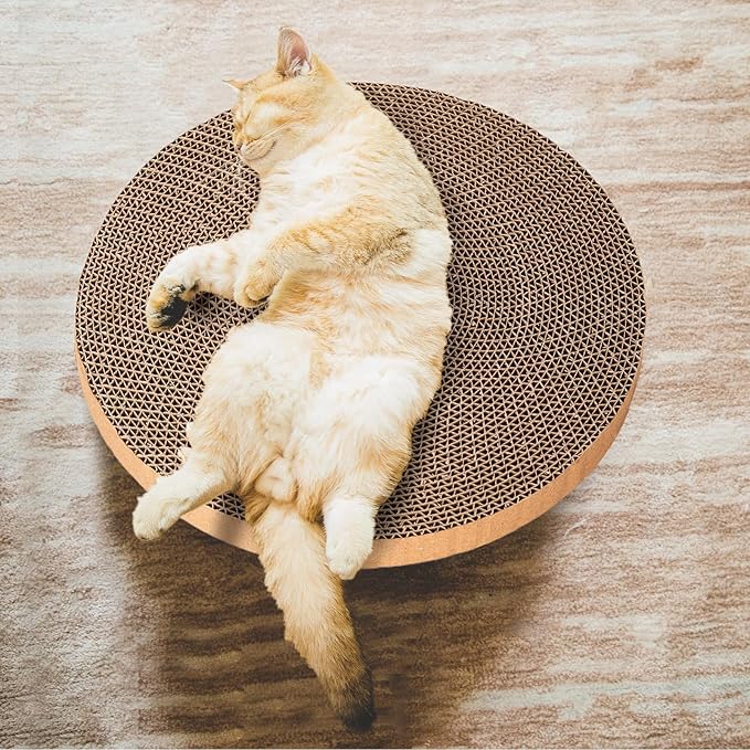 Round cat Scratcher Refill, 10 inch Diameter, 7/8 inch Thickness Scratcher Replacement Pads, Scratching Board Circle, Scratch pad, scratchers for Indoor Cats (3pcs)