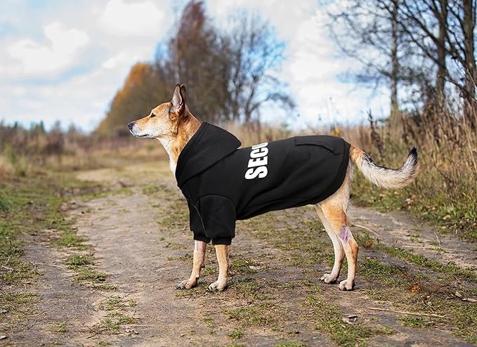 Security Dog Sweater Soft Brushed Fleece Clothes Hoodie Sweatshirt with Pocket Dog Sweaters for Large Dogs(XL)