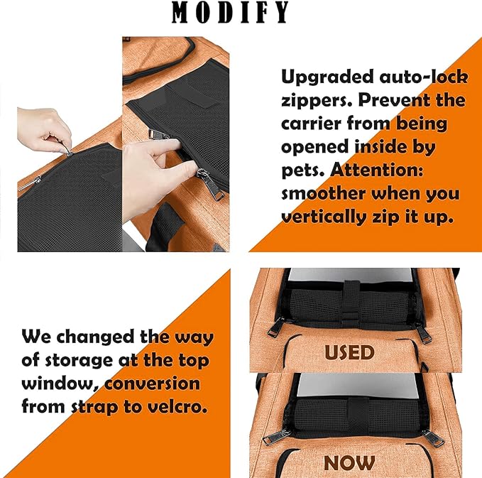 GAPZER Dog Carry Bag for Puppy Pet Soft-Shell Portable Kennel Crate for 0-15 lbs Foldable Pomeranian Travel Cage Tea Cup Yorkie Carrier Purse Indoor Carrying Case Cat Supply Melon Tiny Dog Melon