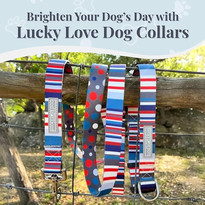 Lucky Love Dog - Adjustable Dog Collar with Easy Click Buckle for Large Dogs, Durable, & Comfortable for Male & Female Dogs, Pet Collar for Puppies & Adult Ones - Linus, Large
