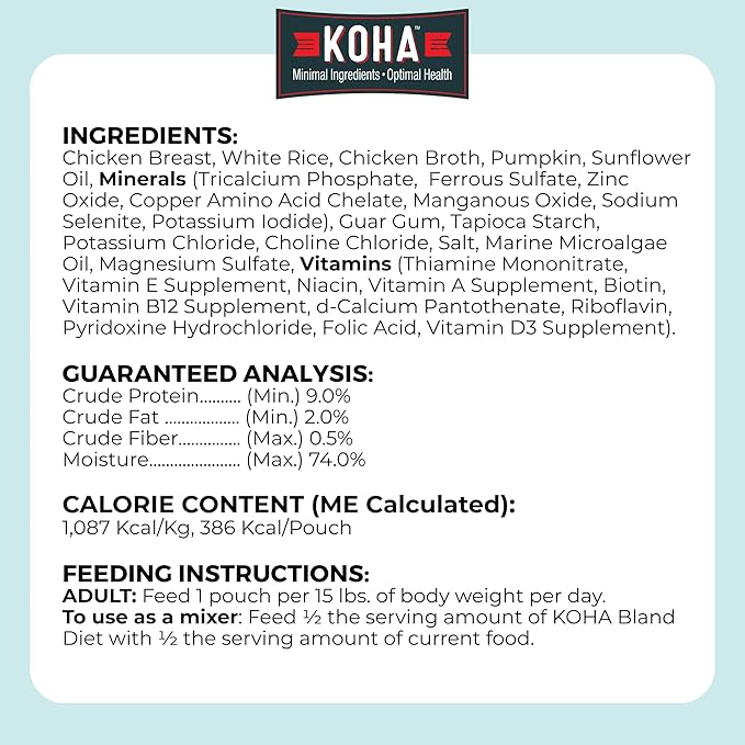 Bland Diet for Dogs: Limited Ingredient Wet Bland Diet Chicken & White Rice Recipe for Dogs