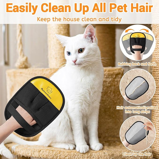 Pet Hair Removal Glove,2026 Newly Upgraded Reusable Magic Brush Pet Hair Remover Glove for Cats & Dogs,Pet Hair Remover Tool for Couch,Curtain, Clothing, Carpet, Car Seat (1Pcs)