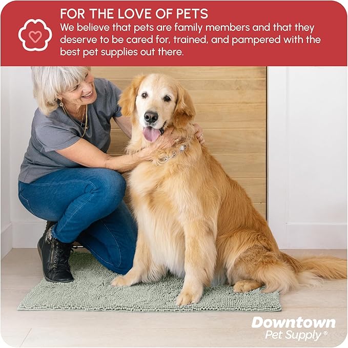 My Doggy Place Dog Mud Mat, 36" x 26" Light Gray – Thick Microfiber Entry Rug for Snow, Mud & Salt – Absorbent, Quick-Dry, Washer-Safe & Non-Slip, Large