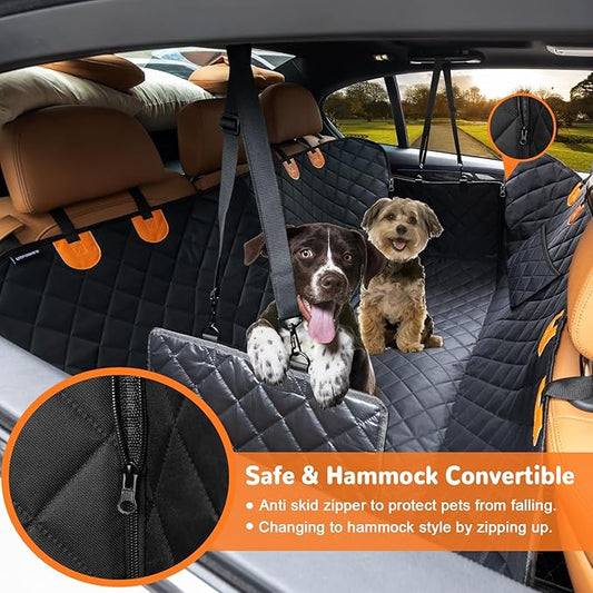 URPOWER Dog Car Seat Cover for Pets 100% Waterproof Seat Cover Hammock 600D Heavy Duty Scratch Proof Nonslip Durable Soft Back Seat Covers for Full Size Trucks