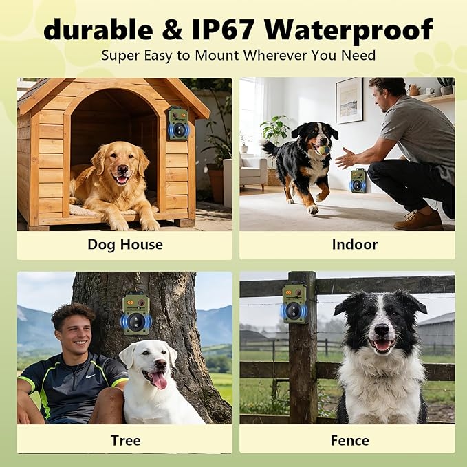 DJNFGQ Anti Barking Device for Dogs, Rechargeable Ultrasonic Dog Control Devices, Auto Bark Deterrent Devices with 3 Modes,33FT Silencer Sonic Barking Deterrent Indoor/Outdoor Safe for Dog & People