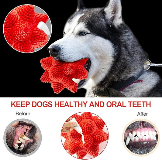 LiuMelinda Dog Chew Toys for Aggressive-Chewers - Indestructible Dog Toy for Aggressive Chewer,Tough Chew Toys for Dogs (Rubber Stacked Star Ball)
