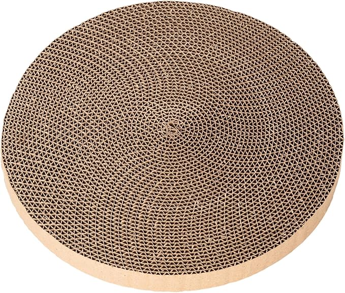 Round cat Scratcher Refill, 10 inch Diameter, 7/8 inch Thickness Scratcher Replacement Pads, Scratching Board Circle, Scratch pad, scratchers for Indoor Cats (1pcs)