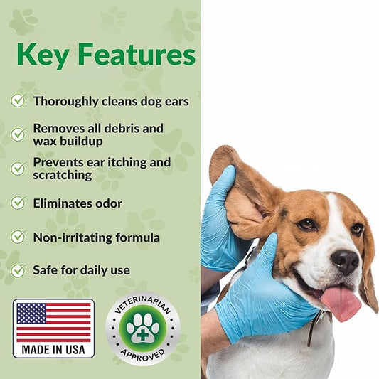 We Love Doodles Dog Ear Cleaner | Ear Wash for Dogs | Made in USA | Natural | Clean Ear Drops | Prevents Infection, Itching & Odor | Puppy Ear Cleanser | Pet Cleaning Ears Solution