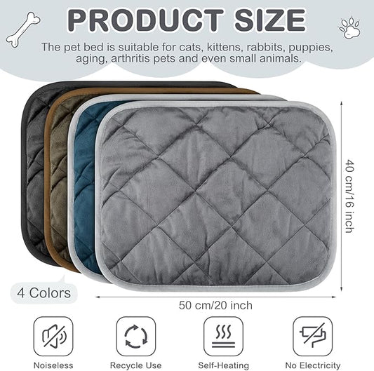 Clysee 8 Pack Self Heating Cat Mat Self Warming Cat Bed Extra Warm Thermal Pet Bed Mat Reflects Body Heat Washable Dog Crate Pad for Indoor Outdoor Pets(Mixing Color,16 x 20 Inch)