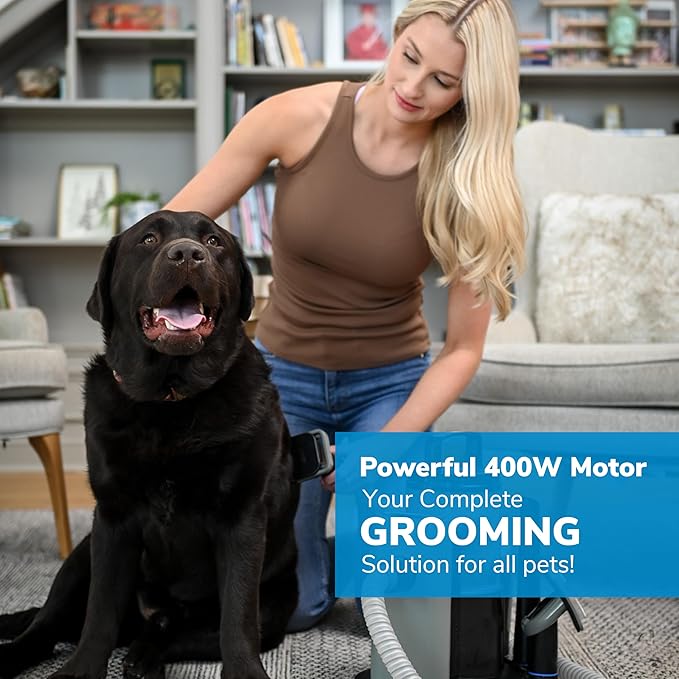 FURME Ultra Pet Grooming Vacuum Kit - Cat & Dog Grooming Kit for Easy Pet Care at Home, Quiet & Safe Dog Hair Remover Machine with Brush, Clipper, Shedding & Cleaner Tools & 4.5L Canister