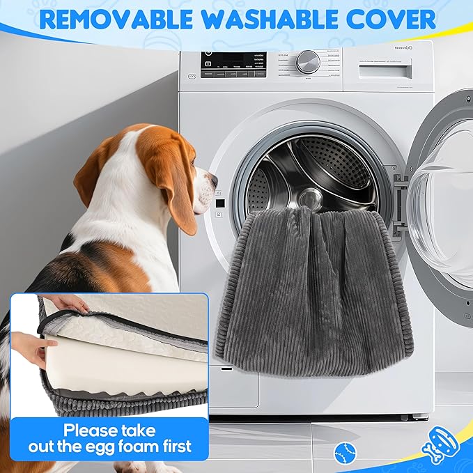 Dog Car Bed, Non-Slip Backseat Extender Pet Mat, Removable Washable Dog Bed for SUVs, Sedans & Trucks, Anti-Slip Travel Bed for Dogs, Easy Clean & Scratch-Proof & Comfort (Dark Gray, 50"L×24.6"W×2"H)