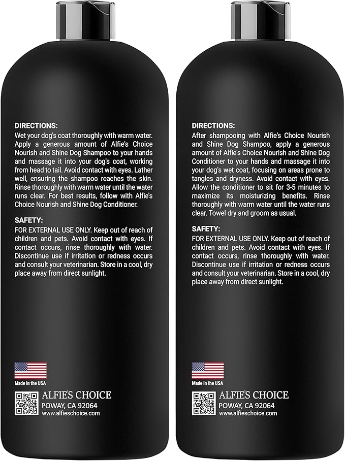 ALFIE'S CHOICE Dog Shampoo & Conditioner Set | 16 fl oz Each | Lavender & Rosemary with Biotin for Itchy Skin, Allergies & Odor | Moisturizing & Detangling for All Breeds
