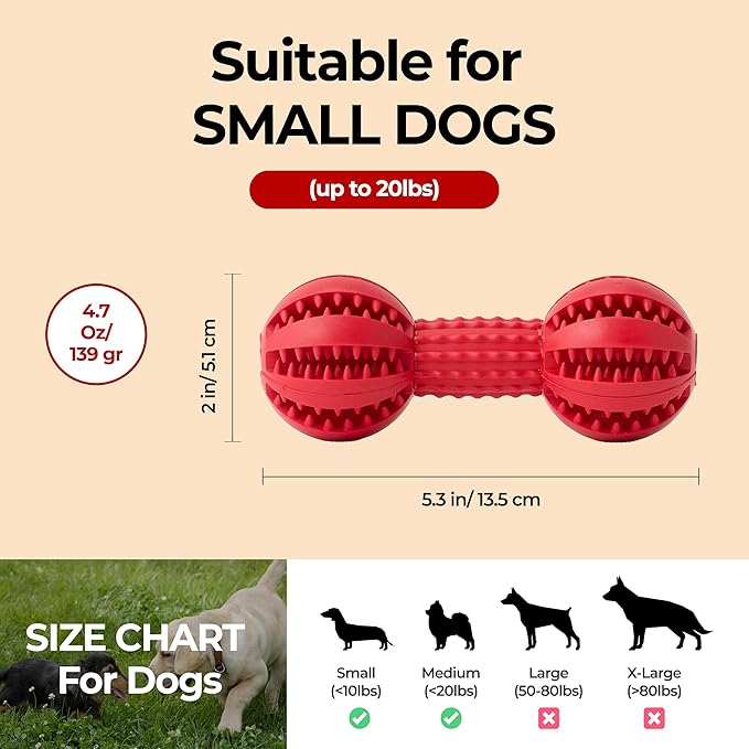 JAYU PET Toothbrush Toy Dog Chew Toy for Aggressive Chewers, Durable Dental Toy for Small & Medium Dogs, Teeth Cleaning Toy to Keep Them Busy, Remove Plaque & Tartar