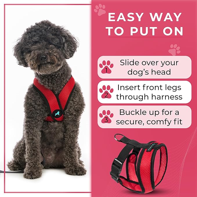 Gooby Comfort X Harness, Red, Small Chest (11.75-15.5")