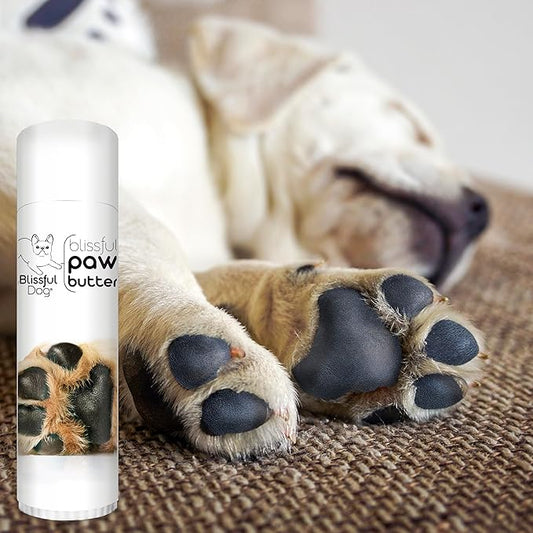 The Blissful Dog Paw Butter, Moisturizer for Dry Paw Pads, Softens and Protects a Rough Paw in Winter, Versatile, Lick-Safe Dog Paw Pad Balm, 0.50 oz.