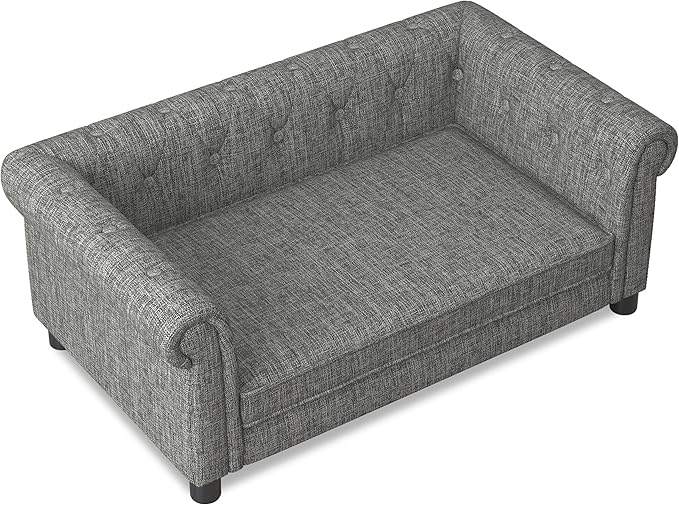 KEIKI Dog Bed for Medium and Large Dogs, Elevated Pet Sofa Bed, Durable Elevated Couch Bed with Legs, 39" Pet Bed for Dogs, Gray