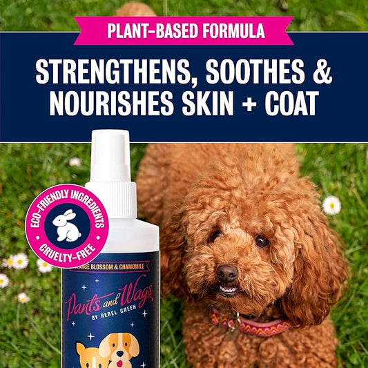Pants and Wags Anti-Itch & Scratch Dematting Spray - Dog Hair Detangler - Orange Blossom & Chamomile - Hypoallergenic - No Dyes or Perfumes - 8 oz - 2 Pack