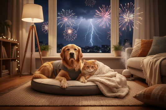 Thunderstorms & Fireworks: Helping Pets Feel Safer During Loud Noises