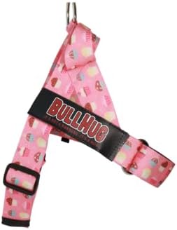 BULLHUG Adjustable Dog Harness– No Pull, No Choke – for English Bulldogs, French Bulldogs, Pugs & Broad-Chested Breeds – Easy, Safe Walks (Cups, Large)