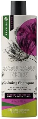 Gou Gou Pets Holistic Natural Derived Calming Pet Shampoo for Anxiety: Veterinarian Recommended: Providing Stress Relief for Dogs, Cats and Horses - Made in USA - 16 oz