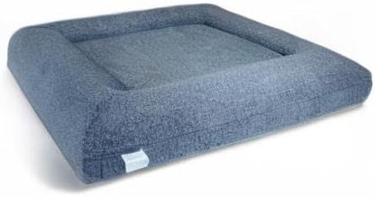 Bluewater Dog Luxury Boucle Orthopedic Memory Foam Dog Bed with Waterproof Liner and Machine Washable Cover with YKK Zippers (Medium, 37" L x 30" W x 6" Th, Ocean Blue)