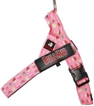 BULLHUG Adjustable Dog Harness– No Pull, No Choke – for English Bulldogs, French Bulldogs, Pugs & Broad-Chested Breeds – Easy, Safe Walks (Cups, Large)