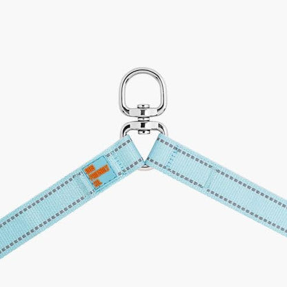 DF Co. Leash Splitter | Walk Two Dogs with Complete Control - 360° Swivel, Tangle Free, Adjustable Length, Reflective Webbing, Heavy Duty Clips | Sky Blue