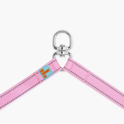 DF Co. Leash Splitter | Walk Two Dogs with Complete Control - 360° Swivel, Tangle Free, Adjustable Length, Reflective Webbing, Heavy Duty Clips (Pink)