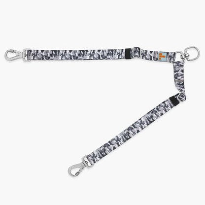 DF Co. Leash Splitter | Walk Two Dogs with Complete Control - 360° Swivel, Tangle Free, Adjustable Length, Reflective Webbing, Heavy Duty Clips (Grey Camo)